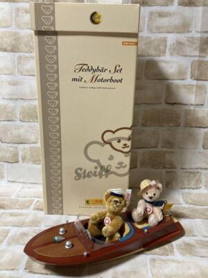 Plush Toy Steiff Teddy Bear with Motor Boat Limited Edition with