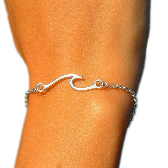 Wave Bracelet Silver Ocean Wave Charm Bracelets for Women Best Friend