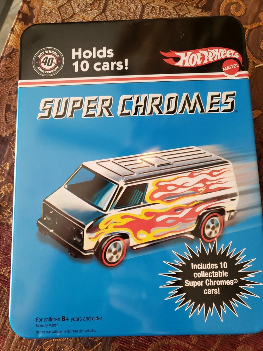 Hot Wheels Super Chromes 10 Car Tin