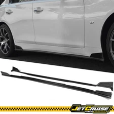 Fits 14-18 Infiniti Q50 V37 ST Style Carbon Fiber Side Skirts Rocker Panel