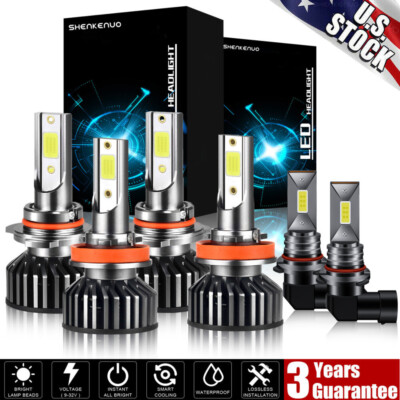 For 2011-2017 RAM 1500 2500 3500 6x LED Headlight Hi/Lo Beam Fog Bulbs Combo Kit