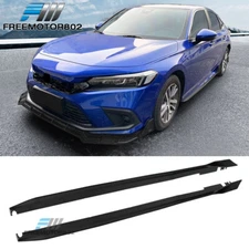Fits 22-25 Honda Civic 4DR Type R Side Skirt Extension Rocker Panel Matte Black