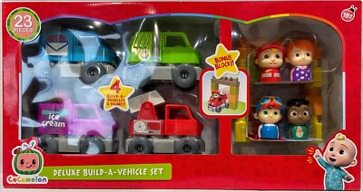 Just Play CoComelon Deluxe Build-A-Vehicle Set, Preschool Ages 18 month - NEW