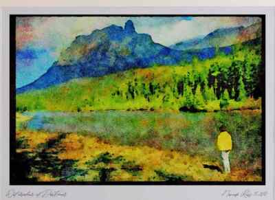 Canada NP 344022 Bow River Banff Alberta A4 Watercolour print
