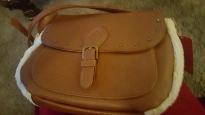Carlos Santana Quincy Saddle Crossbody Handbag Purse Cognac 8 x 10 women NWT 