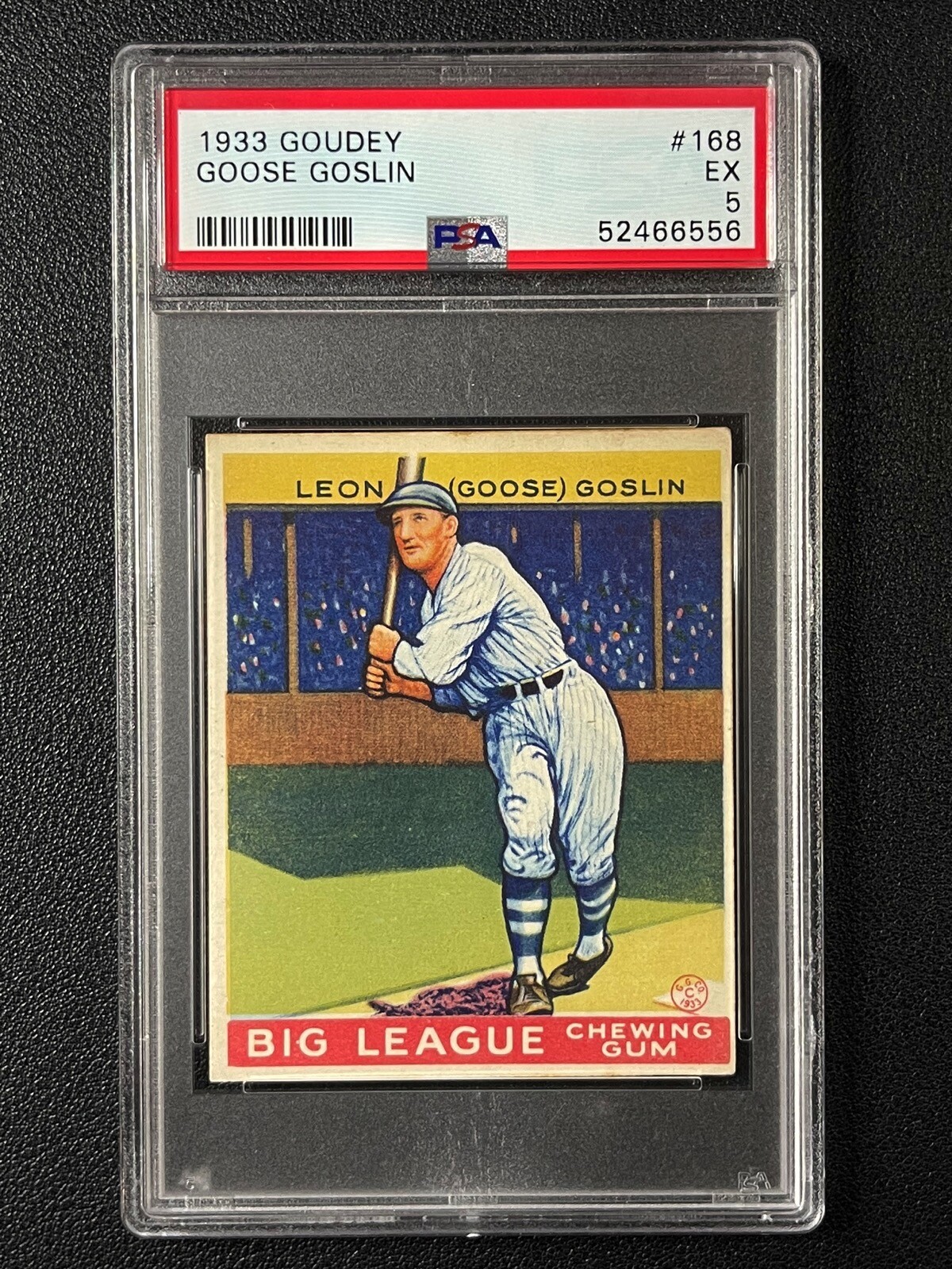 1933 GOUDEY BASEBALL SETBREAK PSA 5 GOOSE GOSLIN #168 6556