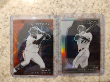 2022 Chronicles /199 Juan Soto Titan Red Ruby Prizm #21 & Mike Trout Silver Holo