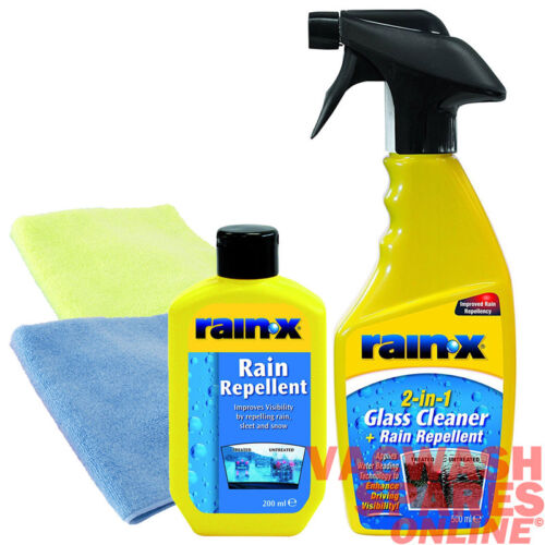 RAIN X RAIN REPELLENT KIT AND 2 IN 1 GLASS CLEANER SET - *IMPROVED VISIBILITY*