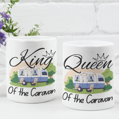 Paar Set zwei Tassen König & Königin der Karawane lustig urkomisch Geschenk