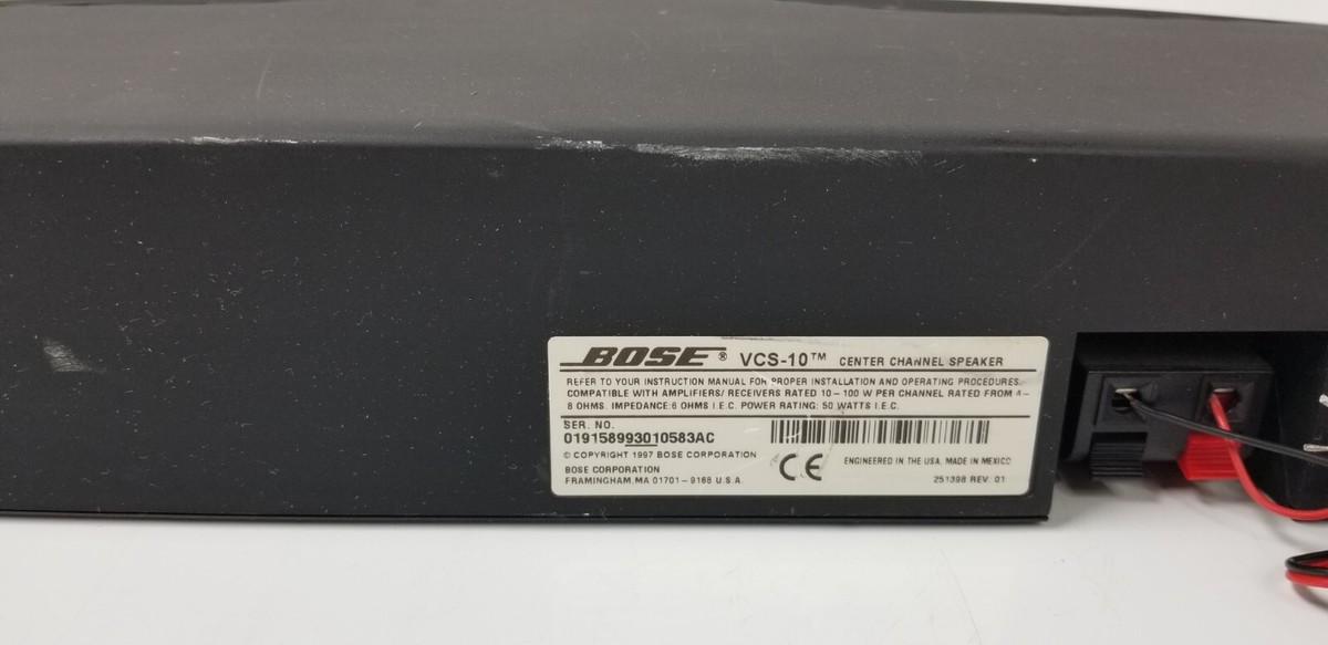 Bose VCS-10 Center Channel Speaker Black - Tested Works | eBay Bose VCS-10 Center Channel Speaker Black - Tested Works | eBay