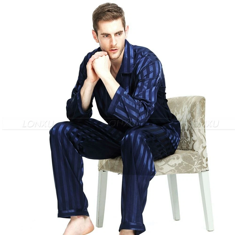 Conjunto de pijama de de seda para hombre conjunto de piyamas conjunto |