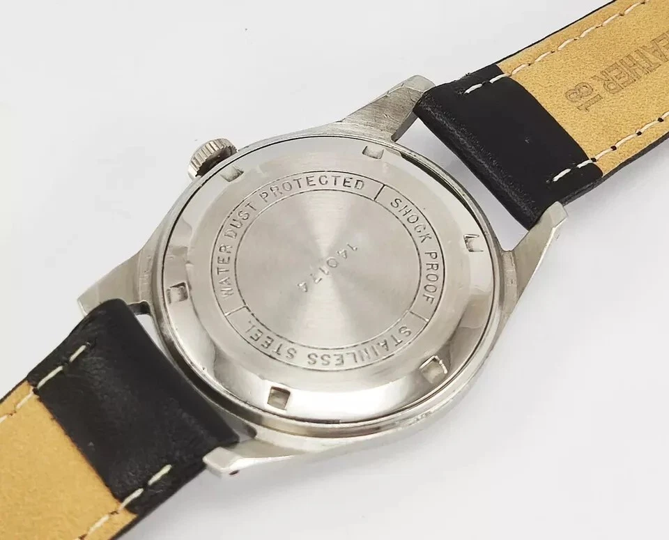 Reloj de pulsera para hombre HMT Janata esfera Devanagari blanca cuerda manual 17 joyas funcionando Foto 3 de 4