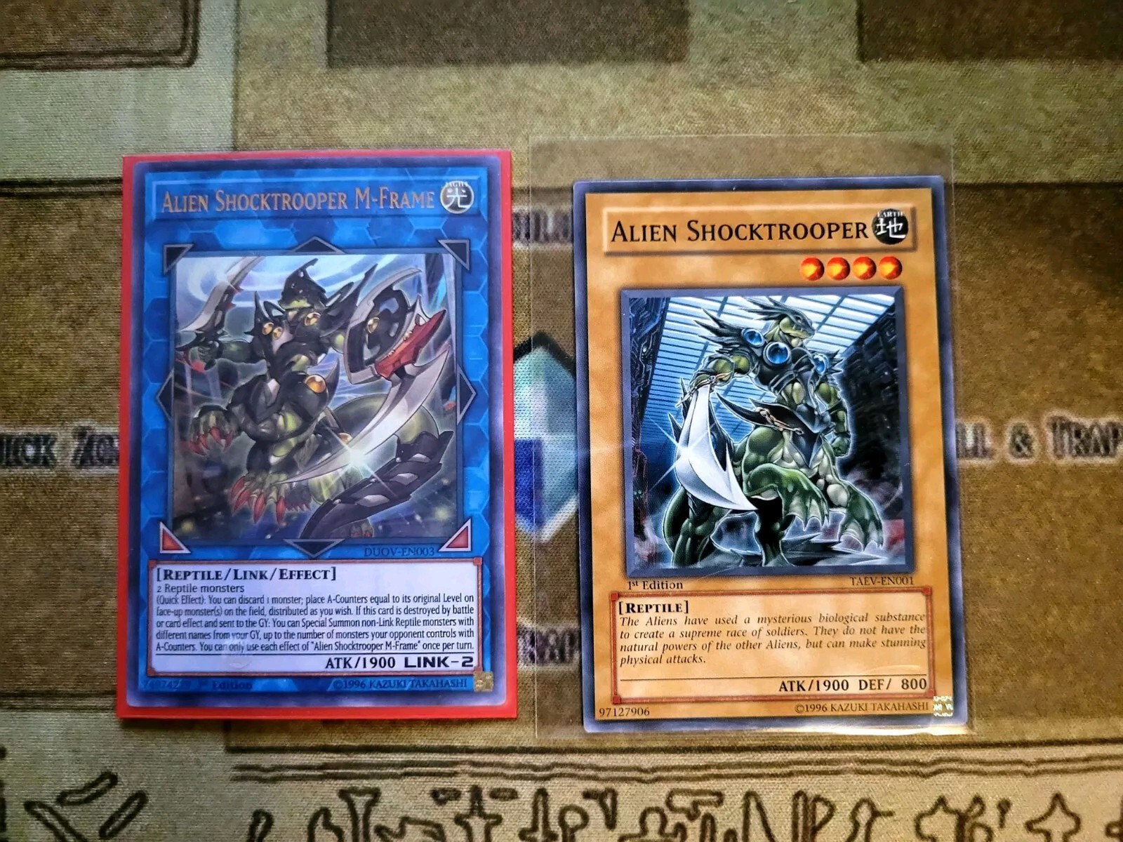YUGIOH ALIEN SHOCKTROOPER TAEV 1ST + ALIEN SHOCKTROOPER M-FRAME ULTRA 1ST ED