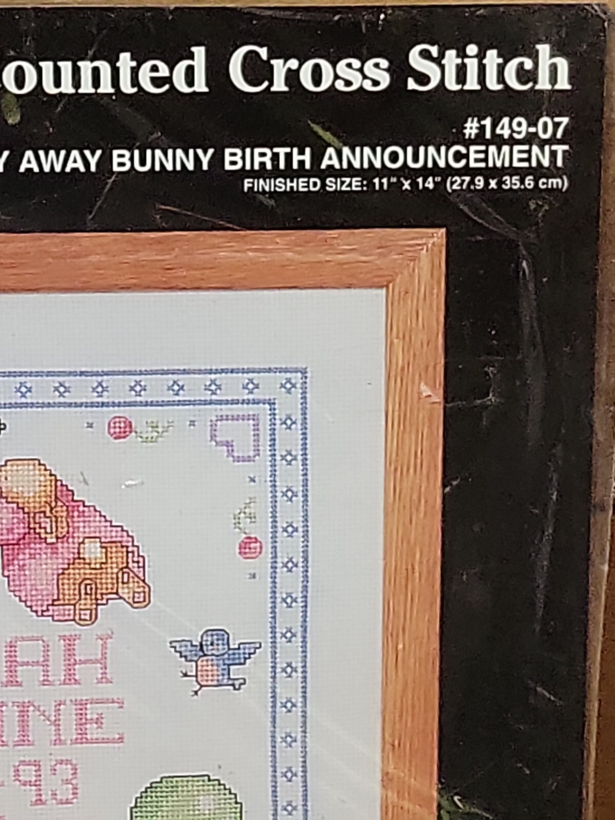 JANLYNN COUNTED CROSS STITCH KIT 14907 "FLY AWAY BUNNY BIRTH