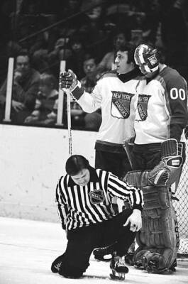 Phil Esposito John Davidson New York Rangers C1970 Old Ice Hockey Photo