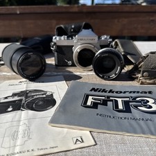 Vintage Nikkormat FT3 Estate Bundle - Responsive Meter, 2 Lenses, Manuals, Case