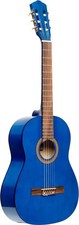3/4 classical guitar with linden top, blue