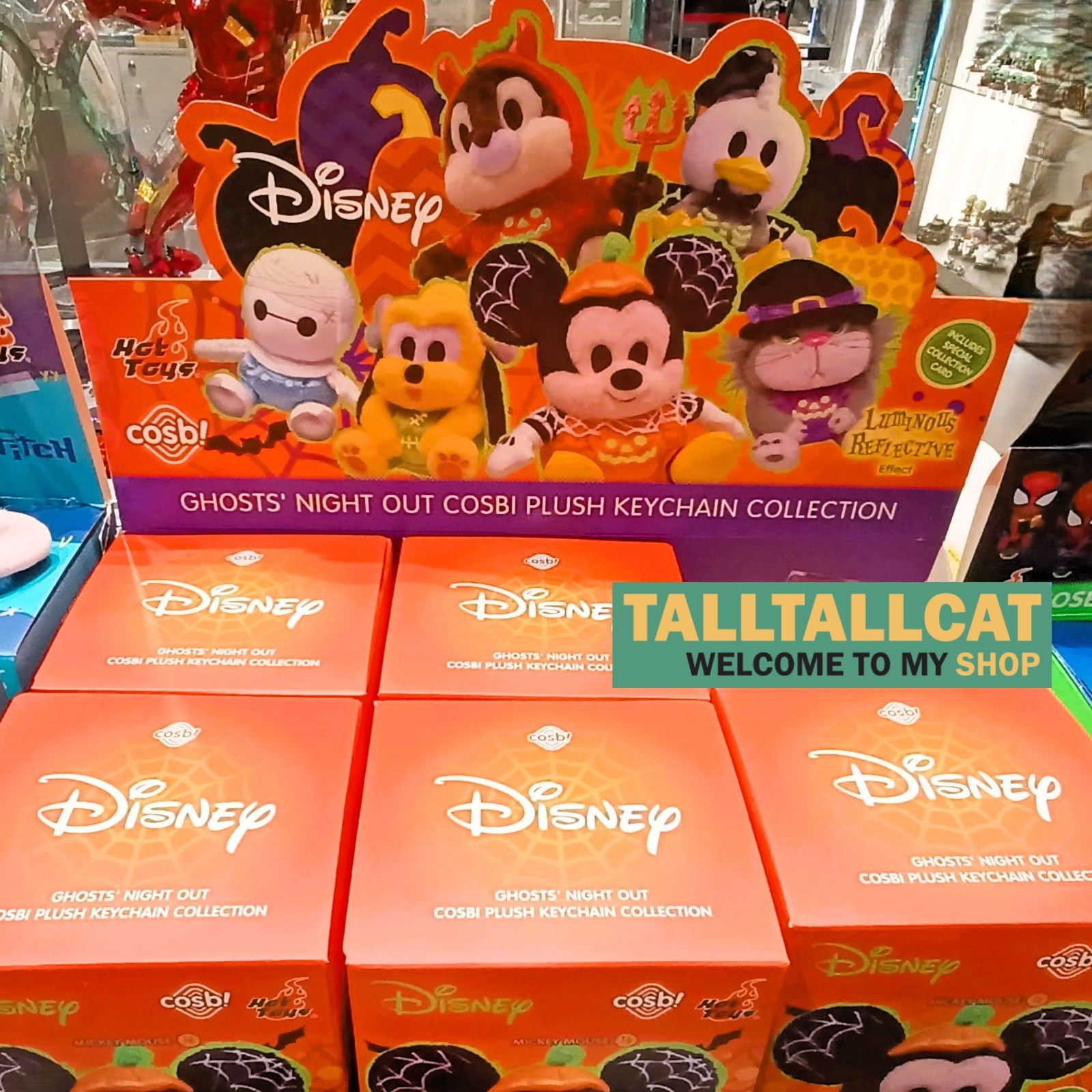 Disney PPLU137N Ghosts' Night Out Cosbi Plush Keychain Full Box (Case of 6pcs.)