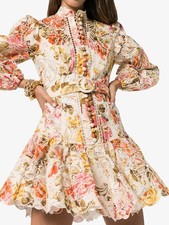 ZIMMERMANN Bonita Embroidered Floral Mini Dress Size 2 ( US 6-8)