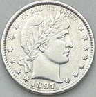 1897 Barber Quarter Dollar UNCIRCULATED 90 Silver