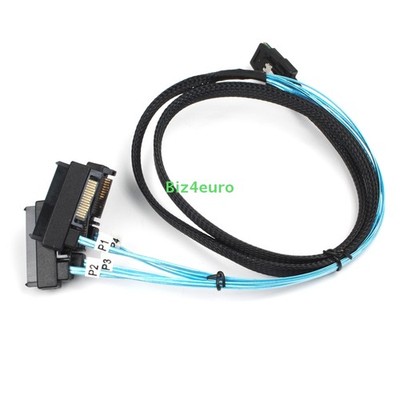 Mini SAS 36P SFF-8087 to 4 SFF-8482 Connectors With SATA Power Cable 1M DE SHIP