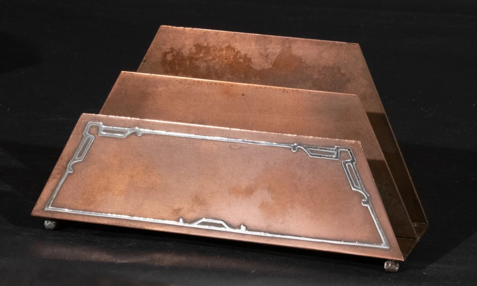 Porta-Cartas Deco Silver Crest Design Deco em Bronze - Imagem 2 de 4