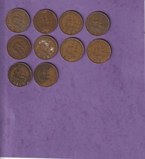 South Africa Coin  Pennies (10)  George V1  1937-1946  KM 25  (S3-0025-10)