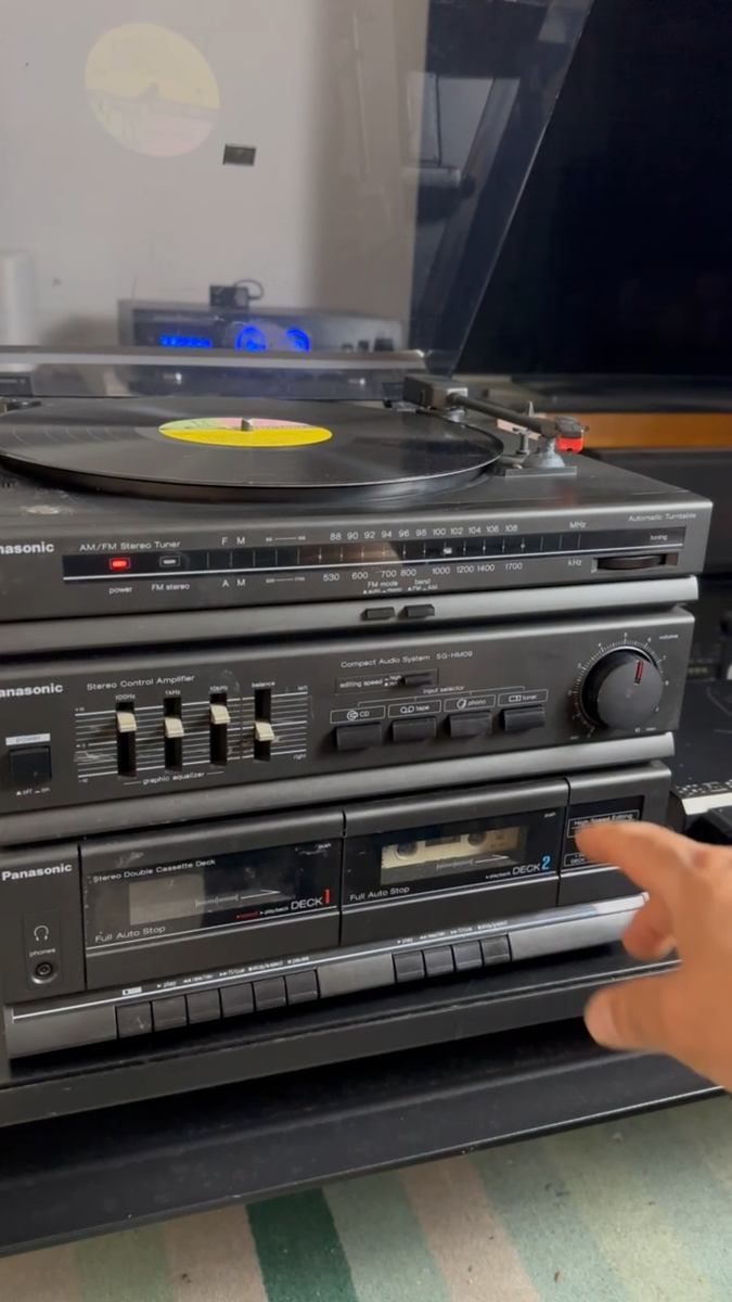 Panasonic SG-HM09A Vintage Stereo System Turntable Dual Cassette