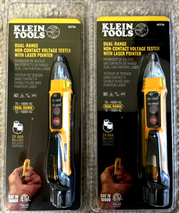 KLEIN NCVT5A Dual Range Non-Contact Voltage Tester w/Laser Pointer Set Of 2 NEW
