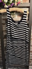 ann taylor loft casual dress- Layered- Black & White Striped- Size Large