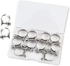 10pcs Stainless Steel Mini Fuel Line Pipe Hose Clamp Clip 18-20m Size: 18-20mm