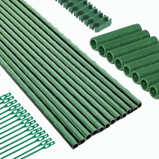 Garden Stakes 14 Inch 48 Pack, DIY 4ft 5ft 6ft 7ft 8ft Tomato Stakes Plastic ...