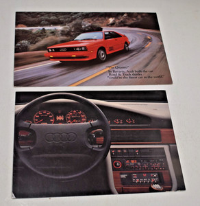 2 Vintage 1982 & 1988 Audi Auto Sales Promo Postcards
