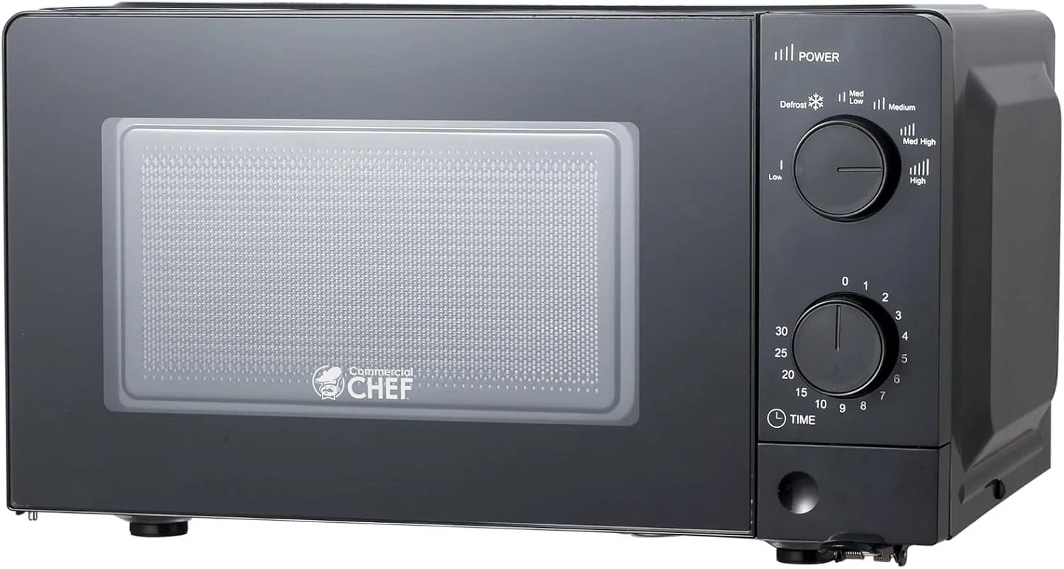 0.6 Cu. Ft. Countertop Microwave Oven Mechanical Dial Controls 700W Pull Handle