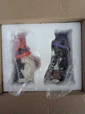 #ad Halloween Gnome and Cat Set Resin Figurine $7.00