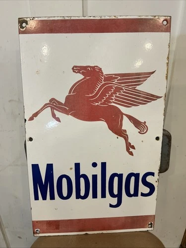 Original Mobilgas Pump Plate! Vintage Gas Station