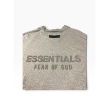 Fear of God Essentials T Shirt Mens M Oatmeal 3D Logo Oversized Boxy Streetwear