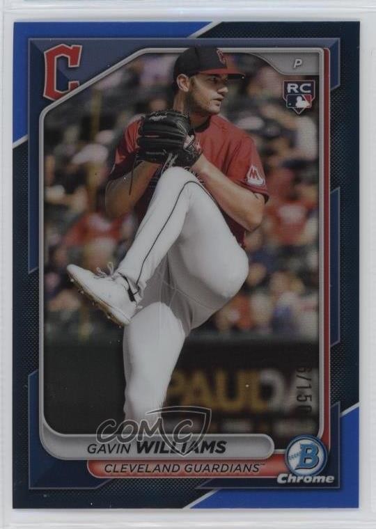 2024 Bowman Chrome Blue Refractor /150 Gavin Williams #77 7bt