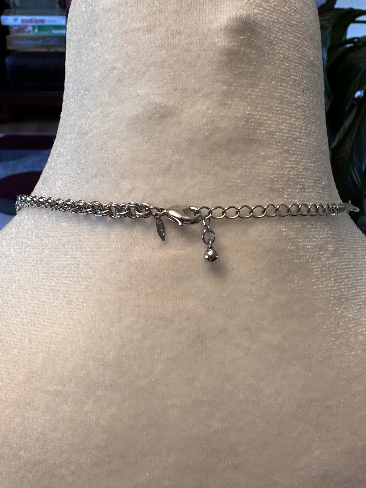 AVON Signed Silver Plated 2 Layer Rhinestone Chok… - image 2