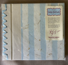 Rag and Bone Bindery Baby's First Book Memory Album Scrapbook Blue Stripe