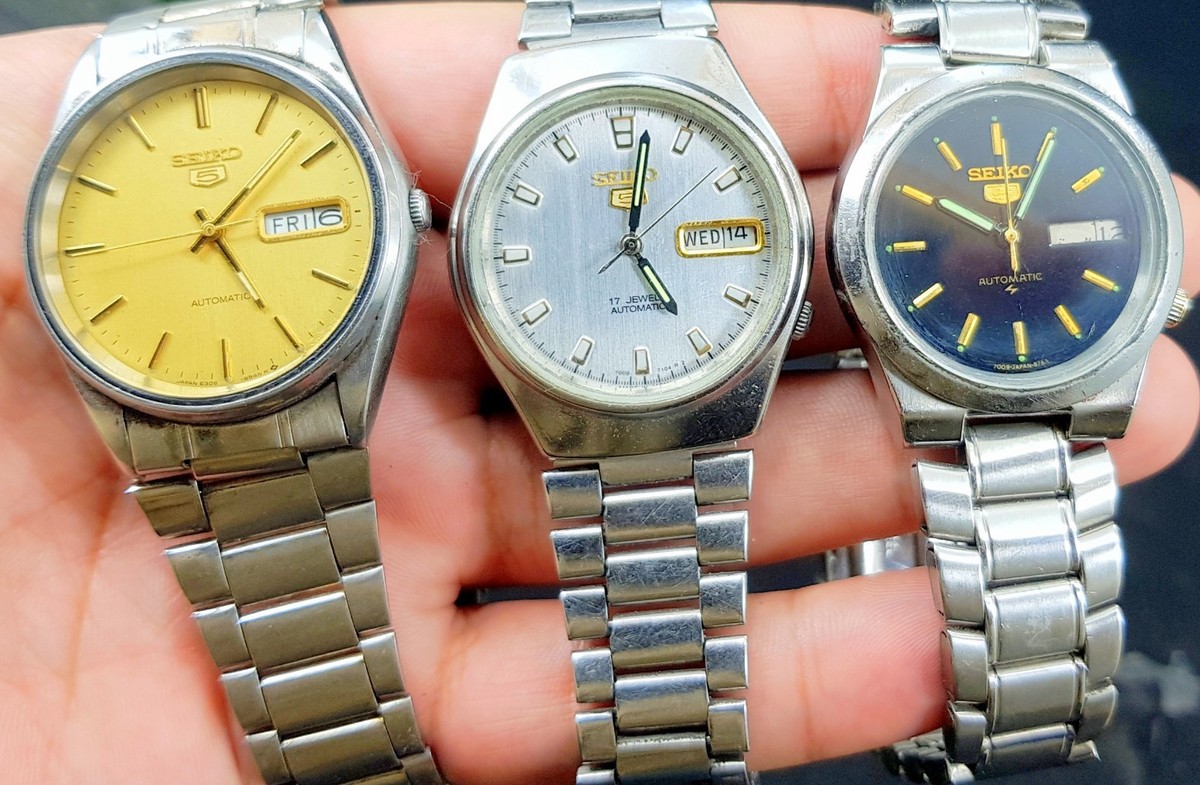 ☆期間限定！ヴィンテージ【SEIKO 5 21JEWELS 現状品】 Lot Of 3 Vintage Of Seiko 5 Automatic Day Date 21 Jew Men,s Wrish