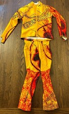 Louis Garneau size L large yellow unpadded 2 piece DH SG Ski Racing Suit EUC