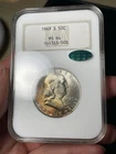 1949-S NGC MS64 CAC Franklin Half Dollar Toned Old Fatty Holder