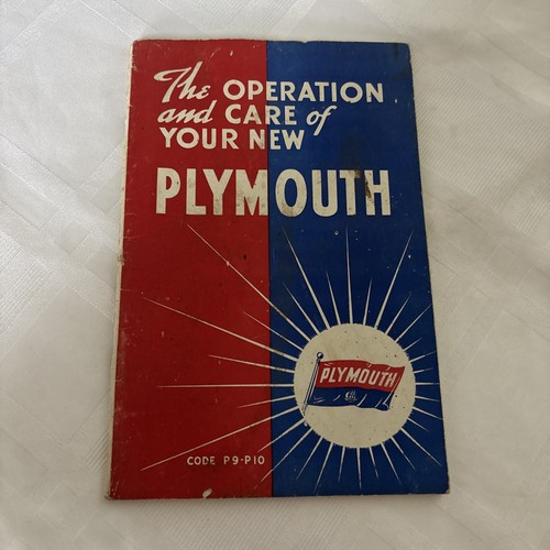 Original 1940 Plymouth Owners Manual Code P9 -P10