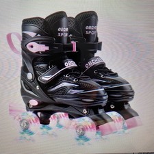 Obensky Girls Rollerskates Size 35-38 U.S. 3.5-6 Black Pink Open Box