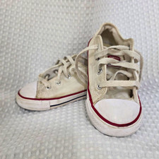 Converse Infant Unisex Low Top Canvas Lace-Up Sneaker White US 8 EU 24