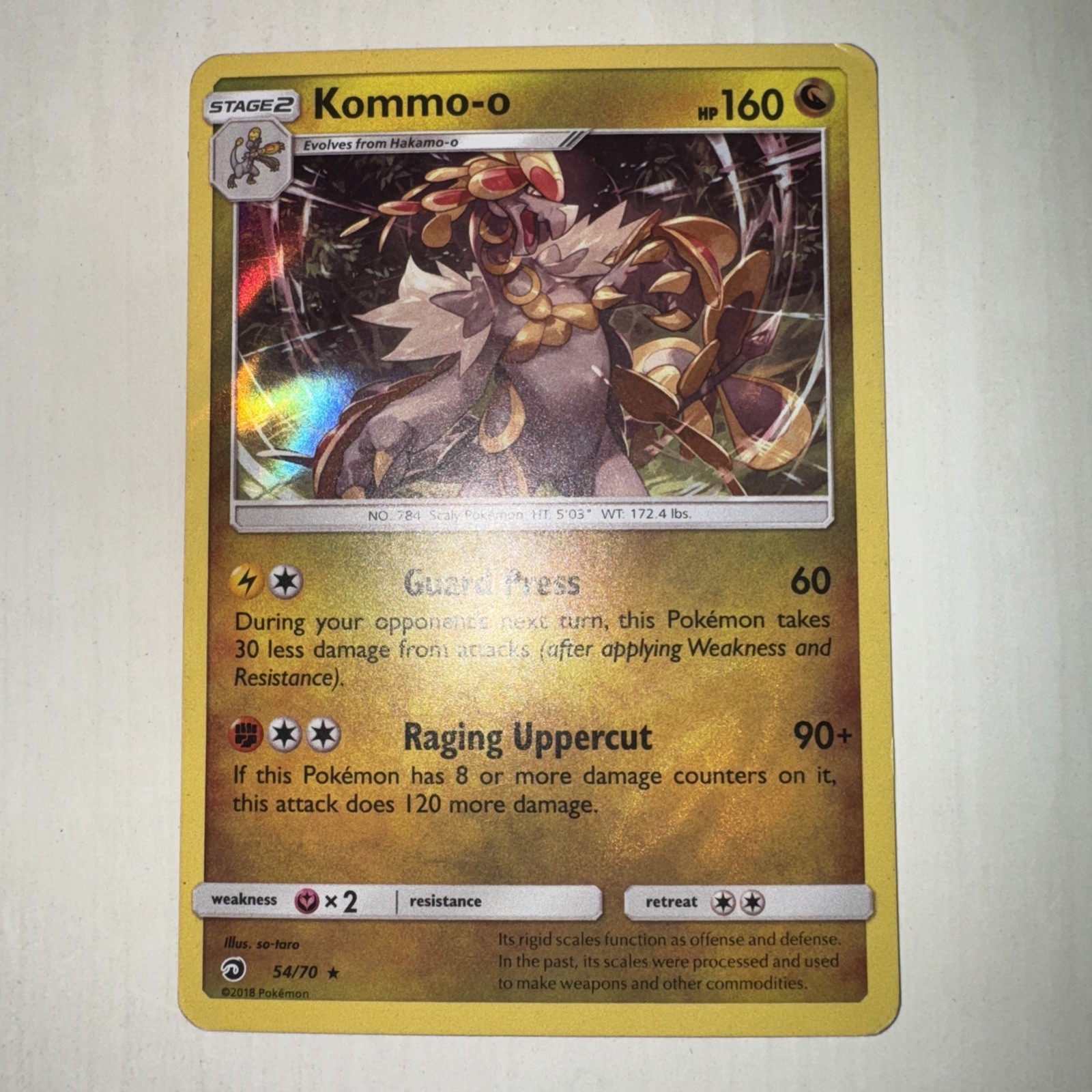 Pokemon Kommo-o 54/70 Holo Rare Dragon Majesty