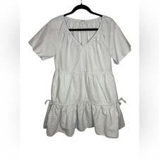 Madewell Women’s Linen-Blend Lorelei Mini Dress Light Blue Size Small