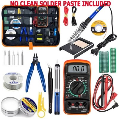 60W Electric Soldering Iron Welding Gun Tools Kit Solder Wires Paste Desoldering