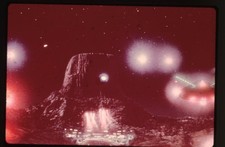 Close Encounters Third Kind Alien Spaceships Devils Tower Vintage Transparency